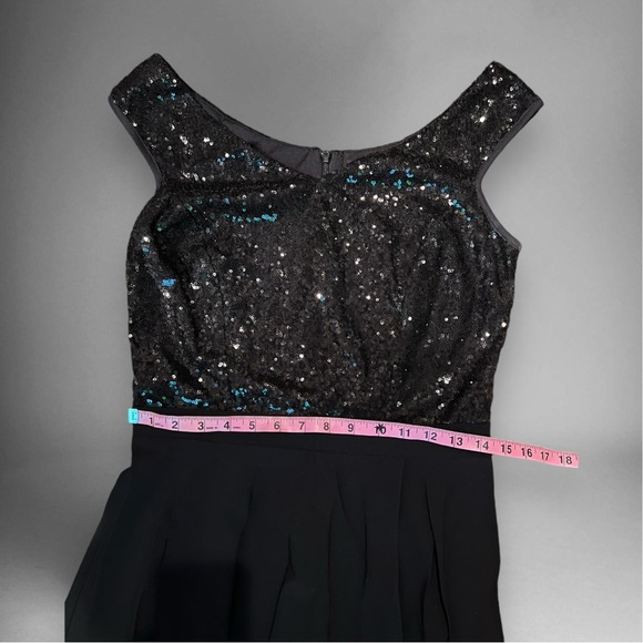 Roman Originals Black Sequin Bardot Gown Dress - Picture 6 of 11